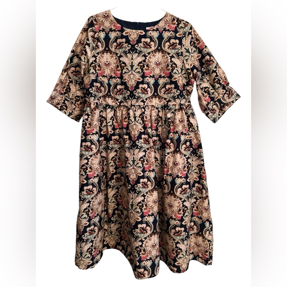 Dainty Jewells Women's Modest 3/4 sleeve Regal/Colorful Midi Dress 3x/xxl